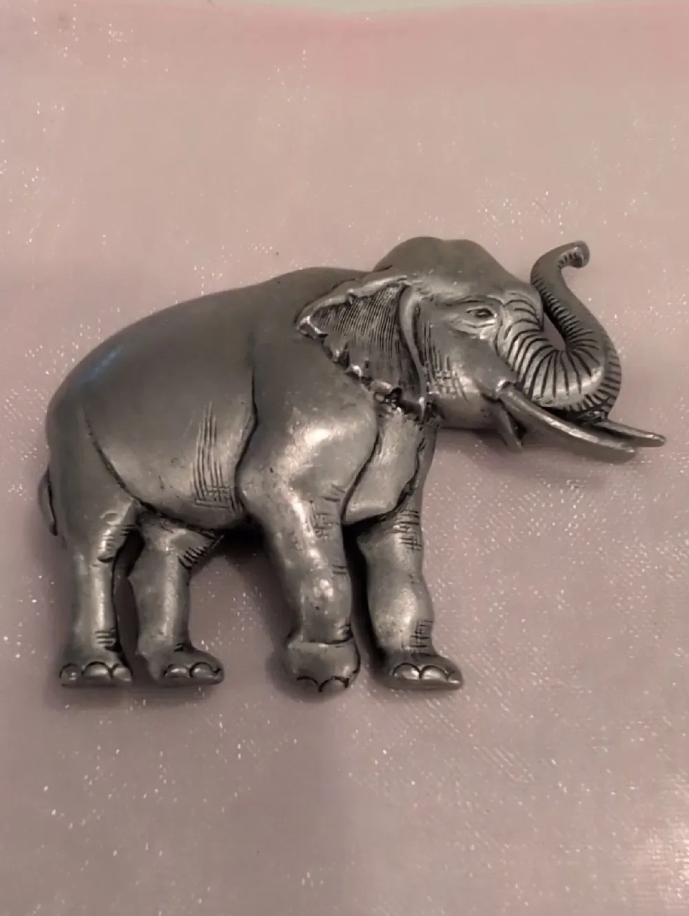 Vintage JJ Jonette Silver Tone Elephant Brooch Pin